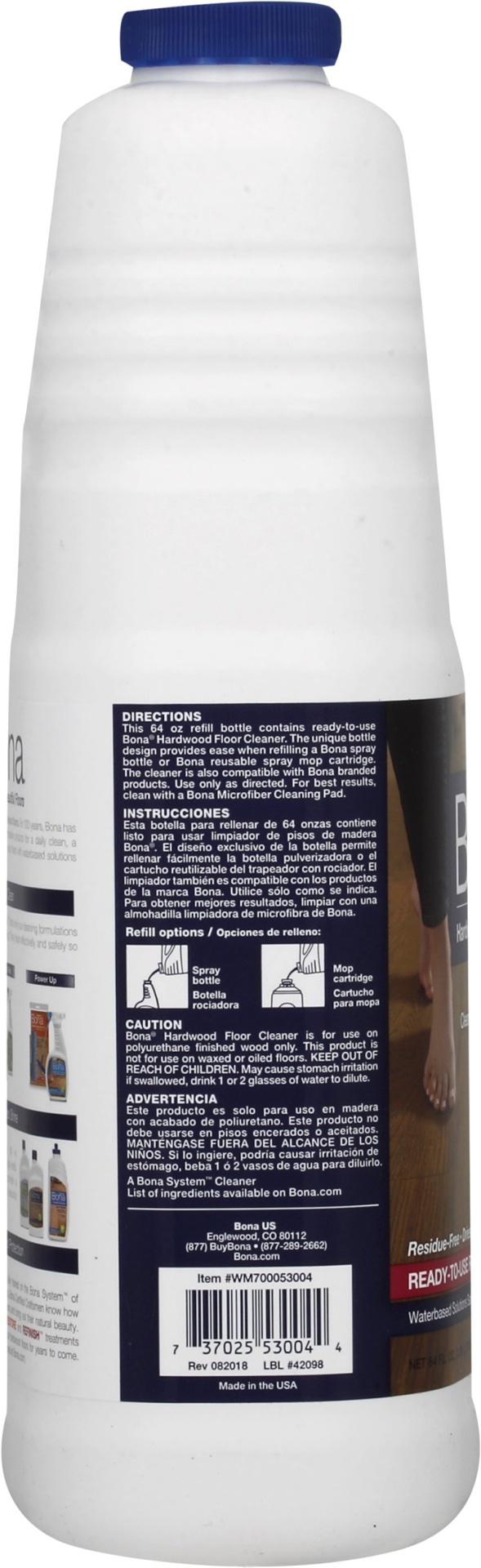 slide 13 of 14, Bona Hardwood Floor Cleaner Refill, 64 fl oz