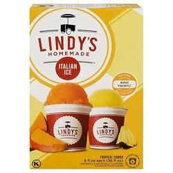 Lyndys Homemade Italian Ice Fat Free Gluten Free Mango & Pineapple - 6 Fl. Oz.