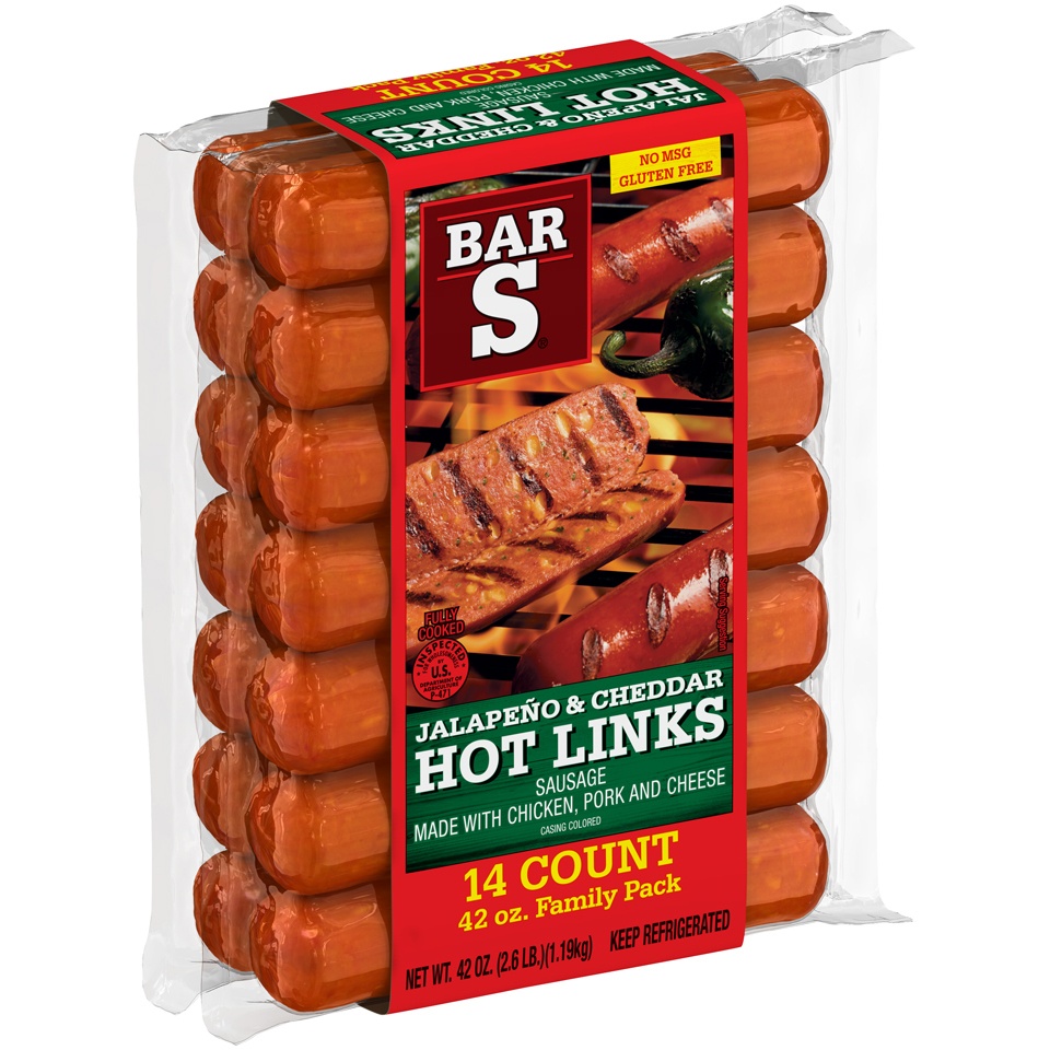 slide 2 of 7, Bar-S Jalapeno & Cheddar Hot Links 14 ct Pack, 