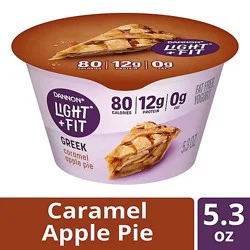 Dannon Light + Fit Caramel Apple Pie Fat Free Greek Yogurt Cup - 5.3 Oz