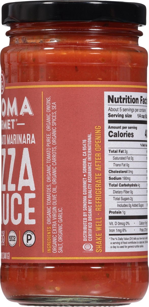 slide 12 of 12, Sonoma Gourmet Pizza Sauce Plum Tomato Marinara Jar - 12 Oz, 12 oz
