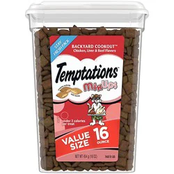 Temptations Mixups Backyard Cookout Flavor Crunchy And Soft Adult Cat Treats -16 Oz
