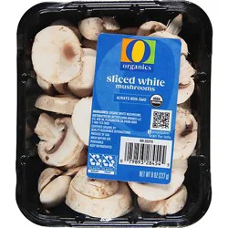 O Organics Mushrooms White Sliced - 8 Oz