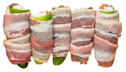 Meat Service Counter Bacon Wrapped Cream Cheese Stuffed Jalapenos