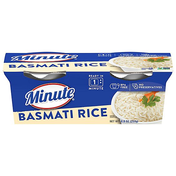 slide 1 of 6, Minute Basmati Rice Ready To Serve In Cup 2 Count - 8.8 Oz, 8.8 oz