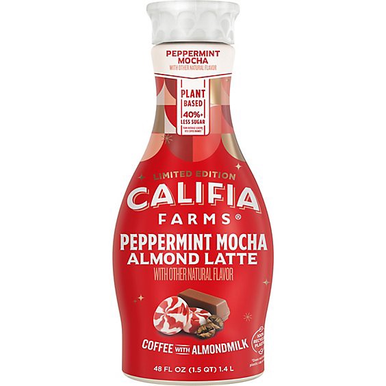 slide 1 of 1, Califia Farms Peppermint Mocha Cold Brew Coffee With Almond Milk - 48 Fl. Oz., 48 fl oz