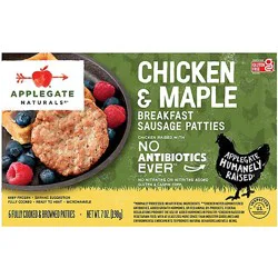 Applegate Naturals Frozen Chicken & Maple Breakfast Sausage Patties - 7 Oz