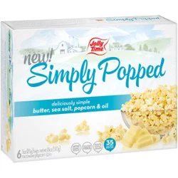 Jolly Time Microwave Popcorn Simply Popped - 6 Count