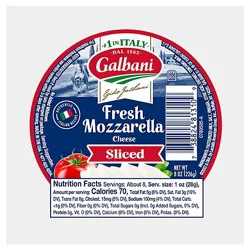 Galbani Fresh Mozzarella Sliced Ball - 8 Oz