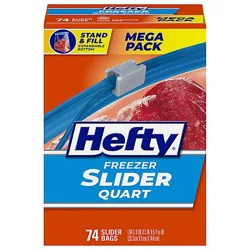 Hefty Freezer Slider Bags Freezer Quart Mega Pack - 74 Count