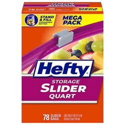 Hefty Slider Storage Bags Quart Size - 78 Count