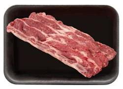 Beef Usda Choice Chuck Short Ribs Flanken Style Service Case - 2 Lb