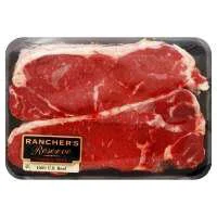 Usda Choice Beef Loin New York Strip Steak Dry Aged Boneless Service Case - 1.5 Lb.