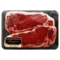 New York Strip Bone In Seasoned Steak Top Loin Beef 1 Count Service Case - 1 Lb