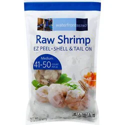 Waterfront Bistro Shrimp Raw Ez Peel Shell & Tail On Medium 41 To 50 Count - 32 Oz