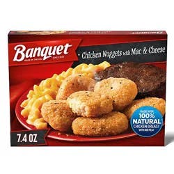 Banquet Chicken Nuggets With Mac And Cheese And Brownie Frozen Meal - 7.4 Oz