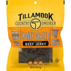 Tillamook Country Smoker Simply Crafted Beef Jerky Honey Glazed - 2.5 Oz