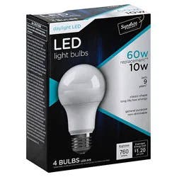 Signature Select Light Bulb Led Daylight 10w A19 760 Lumens - 4 Count