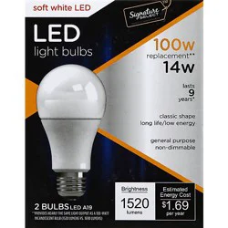 Signature Select Light Bulb Led Soft White 14w A19 - 2 Count