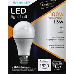 Signature Select Light Bulb Led Daylight 13w A19 - 2 Count