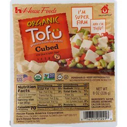 House Foods Tofu Super Firm Cubed Organic - 8 Oz