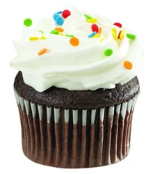 Bakery Cupcake Decorated Buttercreme White E/chocolate - Each