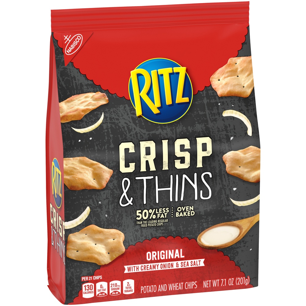 slide 3 of 9, Ritz Crisp & Thins Sea Salt Potato And Wheat Chips - 7.1oz, 7.1 oz