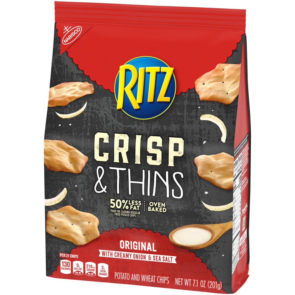 slide 4 of 9, Ritz Crisp & Thins Sea Salt Potato And Wheat Chips - 7.1oz, 7.1 oz