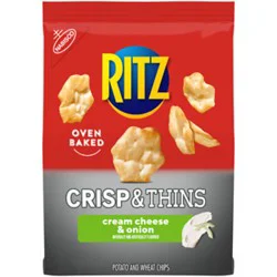 Ritz Crisp And Thins Cream Cheese And Onion Chips - 7.1 Oz