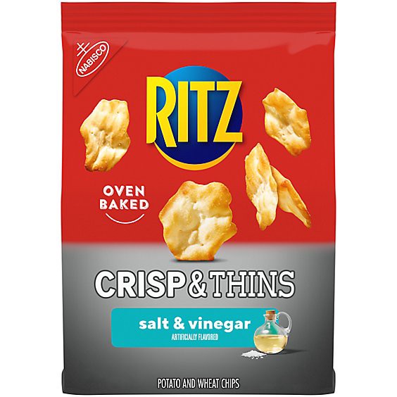 slide 1 of 3, Ritz Crisp And Thins Salt And Vinegar Chips - 7.1 Oz, 7.1 oz