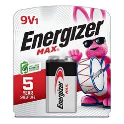 Energizer Max 9 Volt Alkaline Batteries - Each
