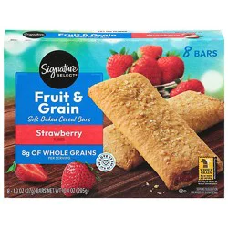 Signature Select Cereal Bars Fruit & Grain Strawberry - 8-1.3 Oz