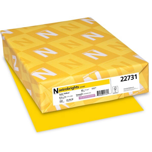 slide 5 of 10, Neenah Pa Astrobrights Colored Card Stock - Yellow pk), 65 lb