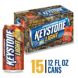 Keystone Light American Style Light Lager Beer 4.1% Abv Cans - 15-12 Fl. Oz.