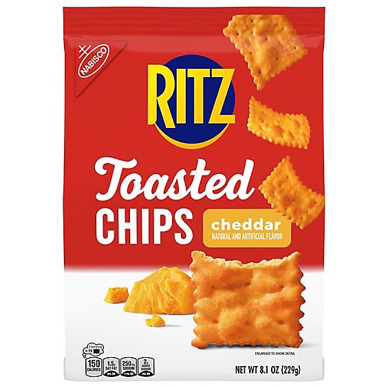 slide 1 of 3, Ritz Toasted Chips Cheddar Crackers - 8.1 Oz, 8.1 oz