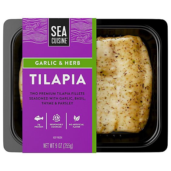 slide 1 of 1, Sea Cuisine Garlic & Herb Tilapia - 9 Oz, 9 oz