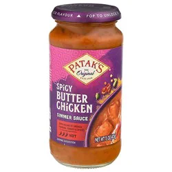Pataks Simmer Sauce For Spicy Butter Chicken Original Hot - 15 Oz