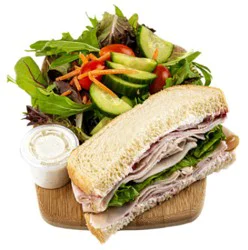 Pepper Turkey Sandwich Half With Salad - Each