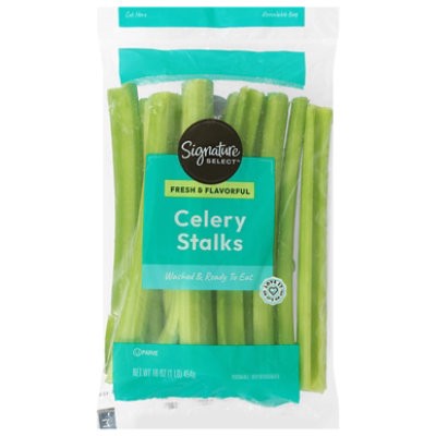 slide 1 of 1, Signature Select/farms Trimmed Celery Stalks Washed Prepacked - 16 Oz, 1 lb