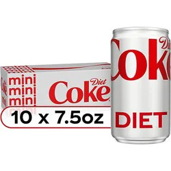 Diet Coke Soda Pop Mini Cans 10 Count - 7.5 Fl. Oz.