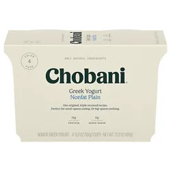 Chobani Nonfat Plain Yogurt Greek - 4-5.3 Oz