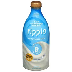Ripple Milk Nutritious Plant-Based Unsweetened Original - 48 Fl. Oz.
