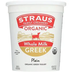 Straus Family Creamery Plain Greek Yogurt - 32 Oz