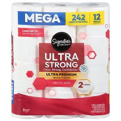 Signature Select Ultra Premium Mega Rolls 2 Ply Bathroom Tissue - 12 Count