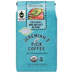 Jeremiahs Pick Coffee Organic Ground Dark Roast Breakfast Blend - 10 Oz