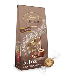 Lindt Lindor Fudge Swirl Milk Chocolate Candy Truffles Bag - 5.1 Oz