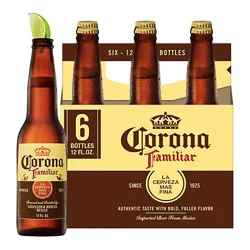 Corona Familiar Lager Mexican Beer 4.8% Abv Bottle - 6-12 Fl. Oz.