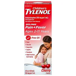 Tylenol Pain Reliever/fever Reducer Oral Suspension Cherry Flavor - 4 Fl. Oz.