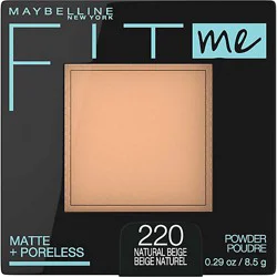 Maybelline Fit Me Matte + Poreless Pressed Face Powder Makeup Natural Beige - 0.29 Oz