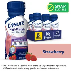 Ensure High Protein Nutrition Shake Ready To Drink Strawberry - 6-8 Fl. Oz.